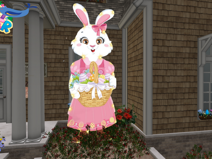 EASTER GIANT GIRL RABBIT YARD DECORATION