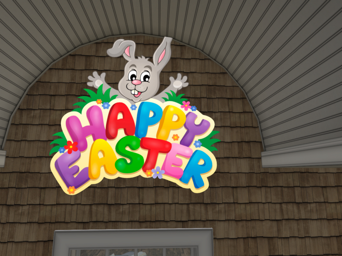 EASTER RABBIT PLAQUE Happy Easter