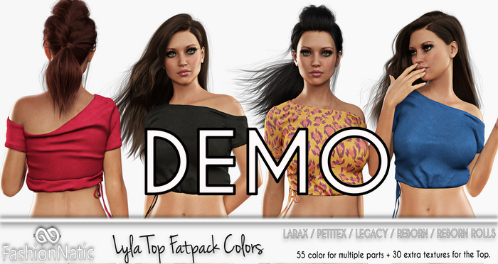 Demo Top Lyla Fatpack Colors - LaraX, PetiteX, Legacy, Reborn - FashionNatic