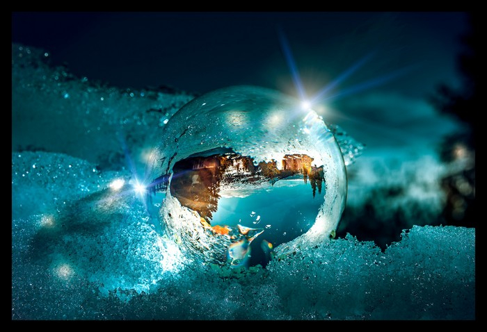Lens Ball and Frozen Snow