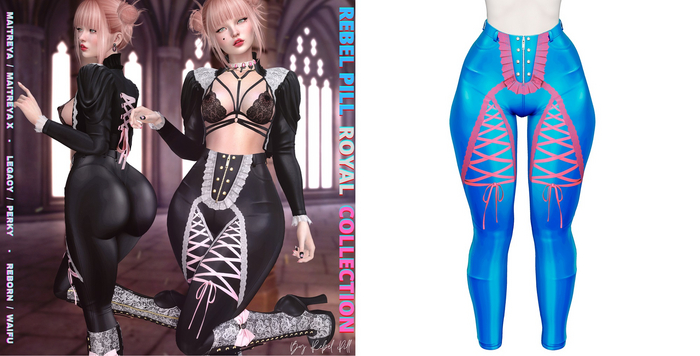 Rebelpill - Royal Collection Pants Splashy Blue