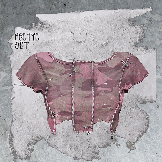 +WORN+ Hectic Top PINK CAMO