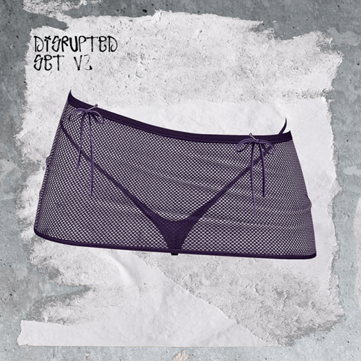 +WORN+ Disruption Skirt FISHNET PURPLE