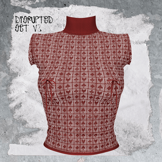+WORN+ Disruption Top SQUARE RED