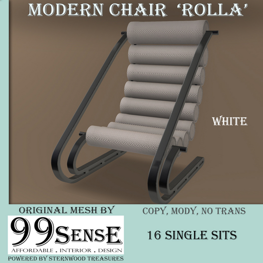 {99SensE} Modern Chair ROLLA - White