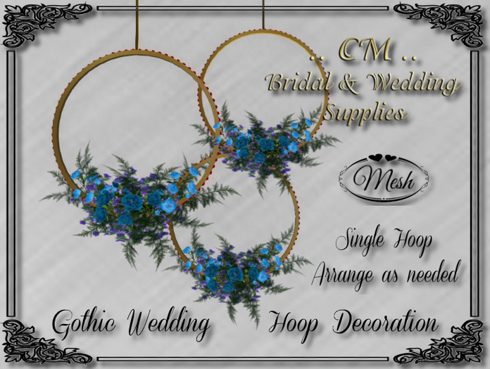 CM..Gothic Wedding Hoop Decorations-Blue