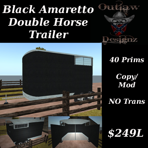 Black Ameretto Double Horse Trailer
