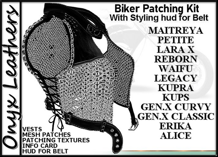 Chainmail and leather Biker Patch Kit - v3
