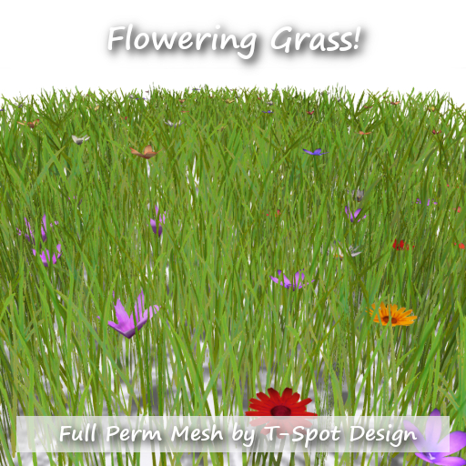 T-Spot Mesh - Flowering Grass  - Full Perm - LI=0.6