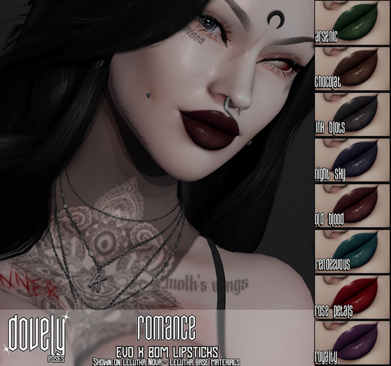 dovely. - romance lipsticks - evox