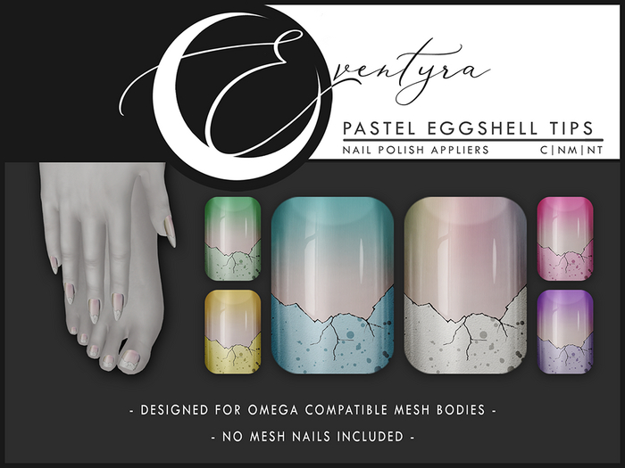 Eventyra - Omega Nail HUD - Pastel Eggshell Tips