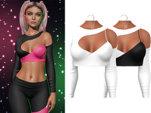 Liv Cropped Shirt 2.0 [White] - Maitreya Lara • LaraX • Petite • PetiteX • Legacy • Reborn Clothing
