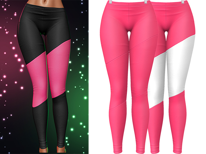 Liv Asymmetrical Leggings 2.0 [Hot Pink] - Maitreya Lara • LaraX • Petite • PetiteX • Legacy • Reborn Clothing
