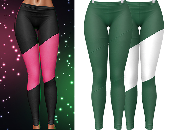 Liv Asymmetrical Leggings 2.0 [Emerald] - Maitreya Lara • LaraX • Petite • PetiteX • Legacy • Reborn Clothing