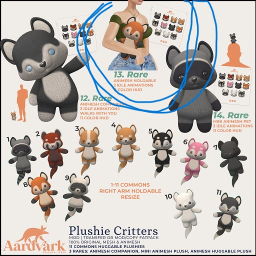 13. Aardvark : Plushie Critters - Holdable RARE
