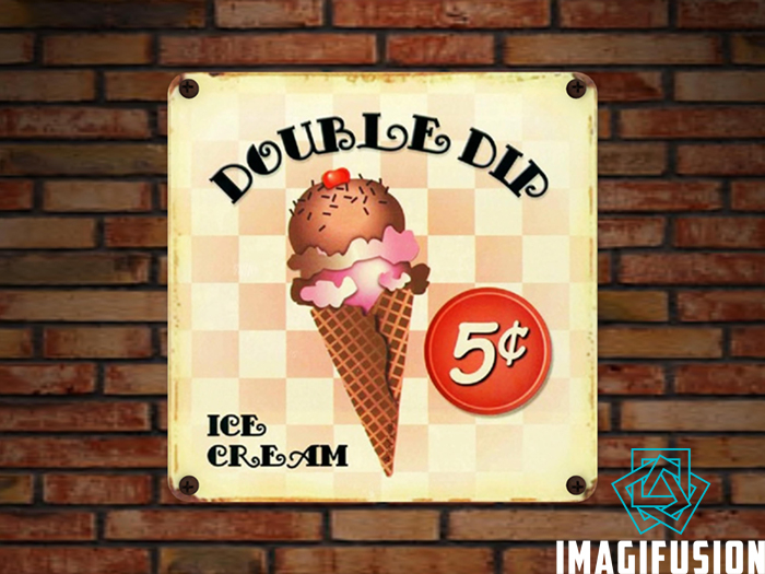 *Vintage Metal Sign - Ice Cream*