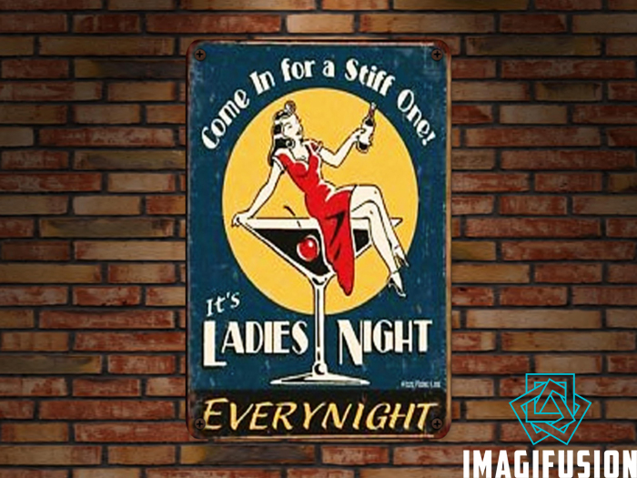 *Vintage Metal Sign - Ladies Night*