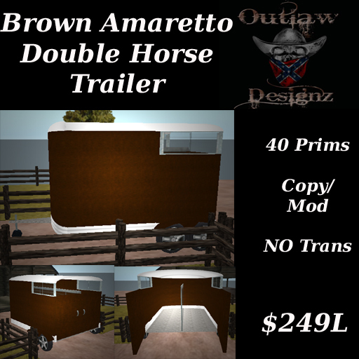 Brown Ameretto Double Horse Trailer