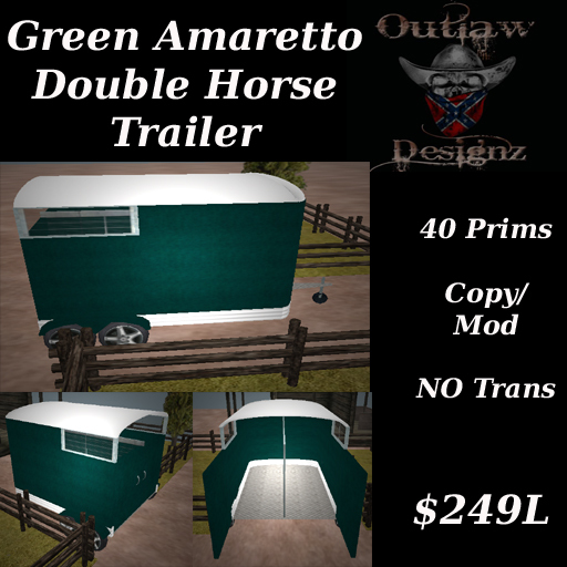 Green Amaretto Double Horse Trailer