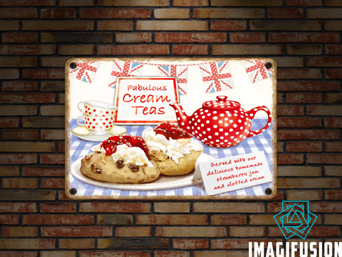 *Vintage metal Sign - Cream Tea*