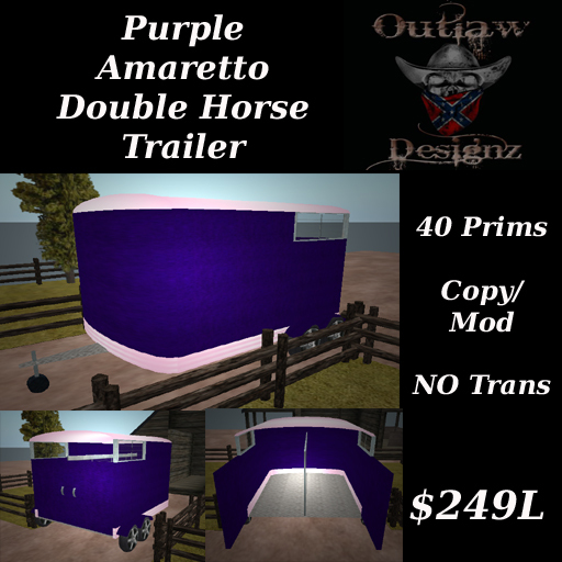 Purple Amaretto Double Horse Trailer