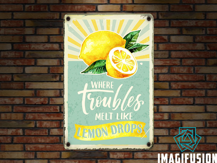 *Vintage Metal Sign - Lemon Drops*