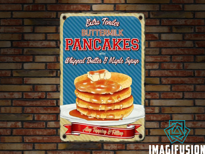 *Vintage Metal Sign - Pancakes*