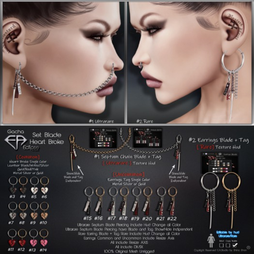 #13 E.A.Studio Heart Broken ( Silver/Pink ) COMMON