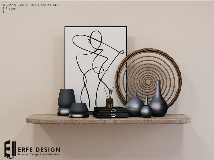 Woman Circle Decorative Set 6pcs 4 LI [Erfe Design] *