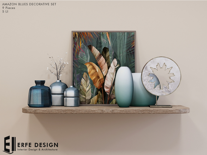 Amazon Blues Decorative Set 9pcs 5 LI [Erfe Design] *