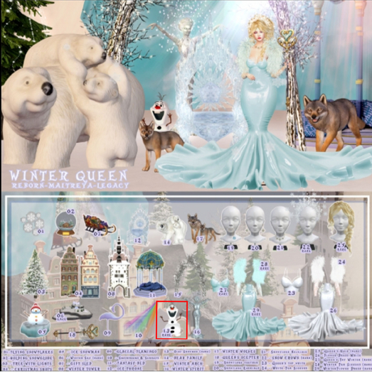 13 - RARE  - WINTER QUEEN - OLAF SNOWMAN