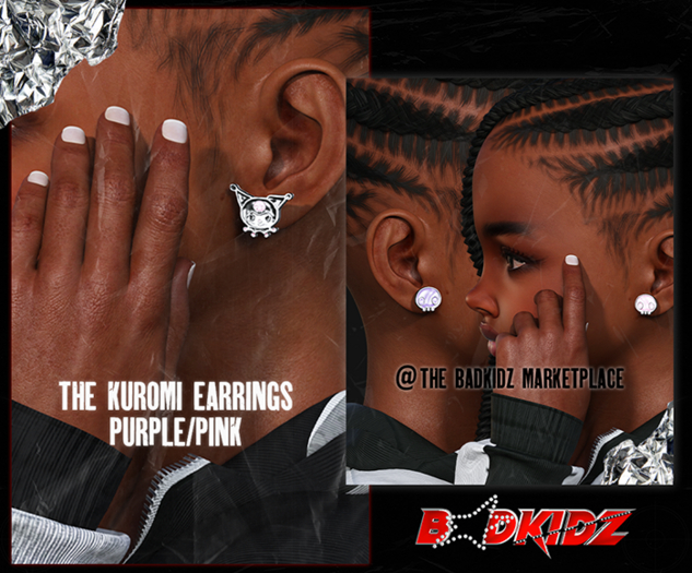 #BK ~ Purple Kuromi Earrings