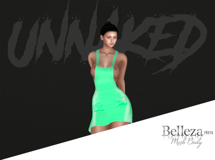 UNNAKED / JUMPER DRESS / FREYA / LATEX GREEN