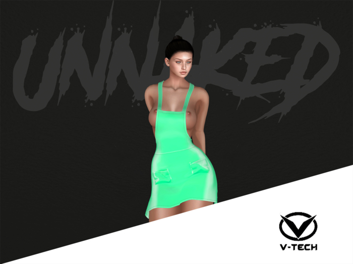 UNNAKED / JUMPER DRESS / VTECH / LATEX GREEN