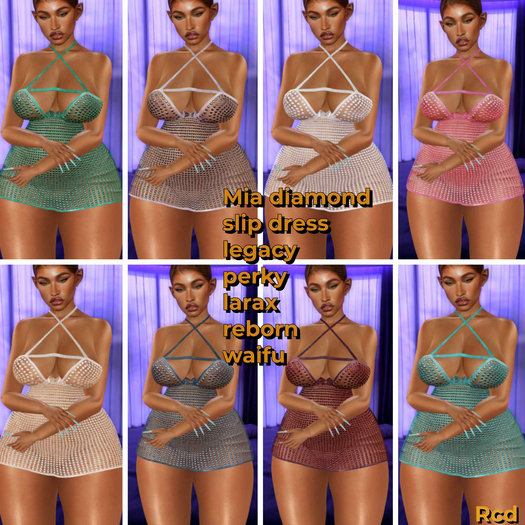 MIA DIAMOND SLIP DRESS BLUE
