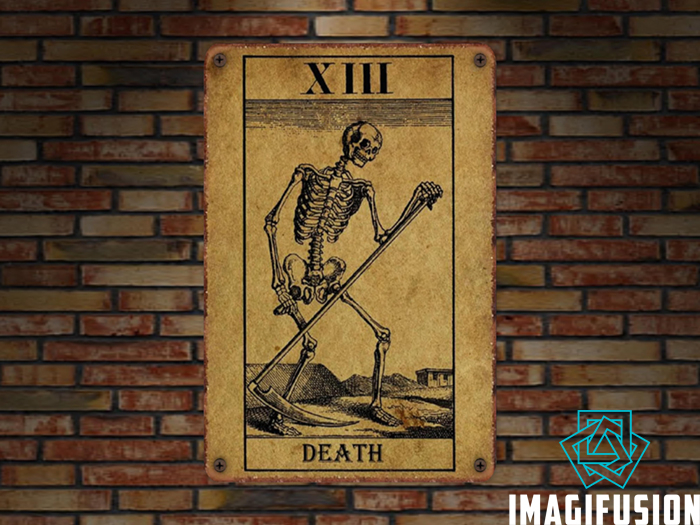 *Vintage Metal Sign - Death Playing Card*