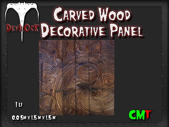 DEVILOCK - Carved Wood Decorative Panel  (ADD TO UNPACK)