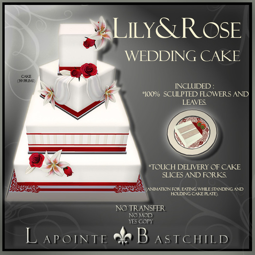 Wedding Cake - Lily & Rose - Square - Scarlet