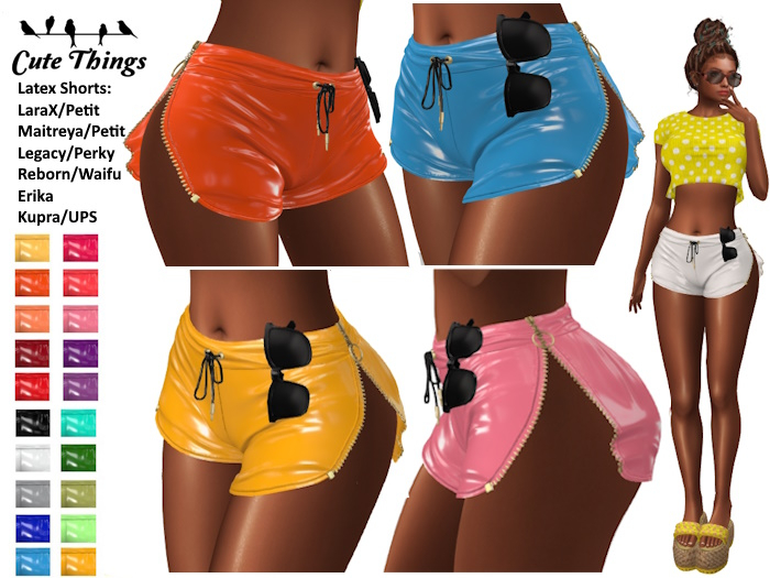 [CT] Latex Shorts HUDx20 - LaraX - Maitreya - Petit - Legacy - Perky - Reborn - Kupra - Erika DEMO
