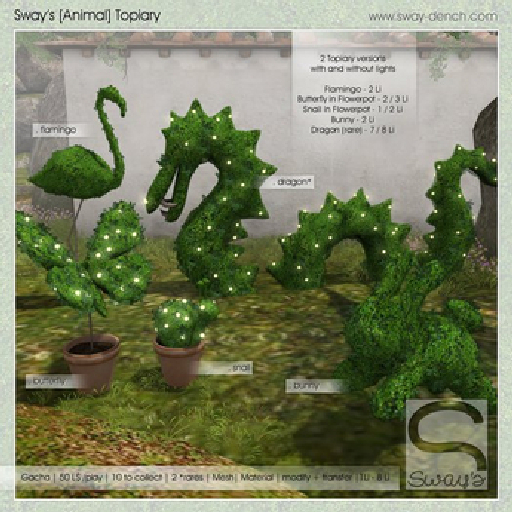 Sway's [Animal] Topiary . Dragon no lights RARE