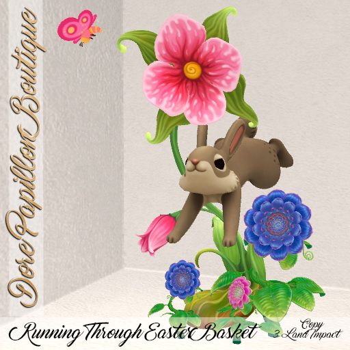 DPB Bunny Running Through Flowers