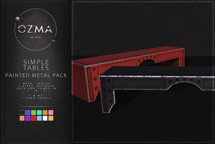 .OZMA. Simple Tables - painted metal pack -