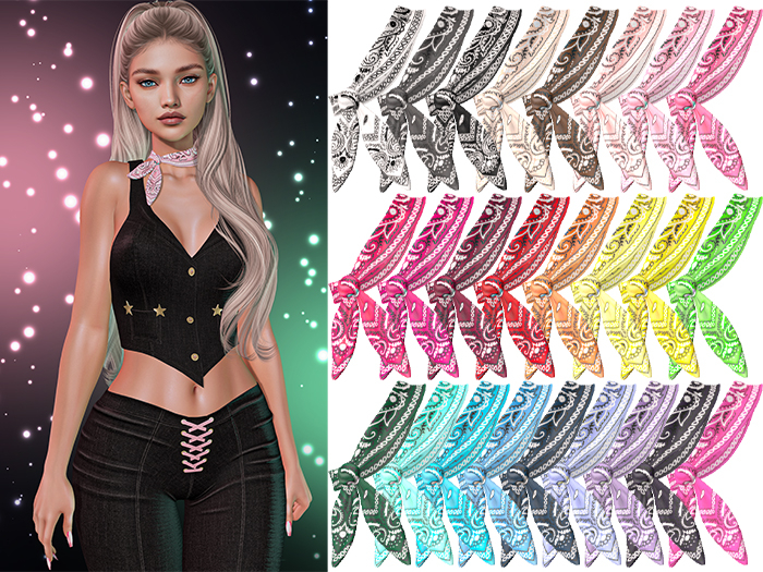 Margot Paisley Scarf 2.0 [FATPACK] - Maitreya Lara • LaraX • Petite • PetiteX • Legacy • Reborn Clothing