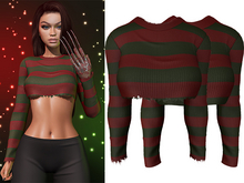 Freddy Striped Sweater 2.0 [Nightmare] - Maitreya Lara • LaraX • Petite • PetiteX • Legacy • Reborn Clothing