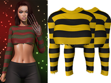 Freddy Striped Sweater 2.0 [Bumblebee] - Maitreya Lara • LaraX • Petite • PetiteX • Legacy • Reborn Clothing