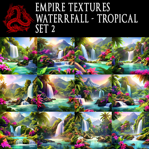 Second Life Marketplace - EMPIRE TEXTURES - waterfall - tropical set 2