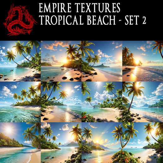 Tropical Map Texture Second Life Marketplace - EMPIRE TEXTURES - tropical beach set 2