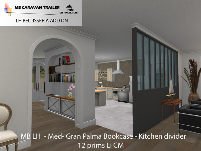 MB LH  - Med- Gran Palma Bookcase - Kitchen divider box