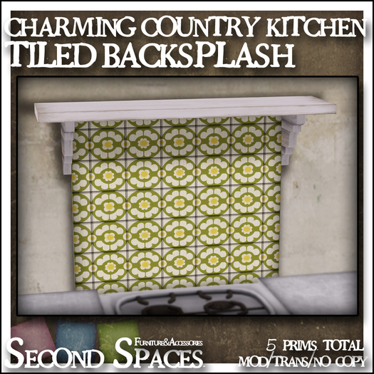 Charming Country Kitchen tiled backsplash (bxd)
