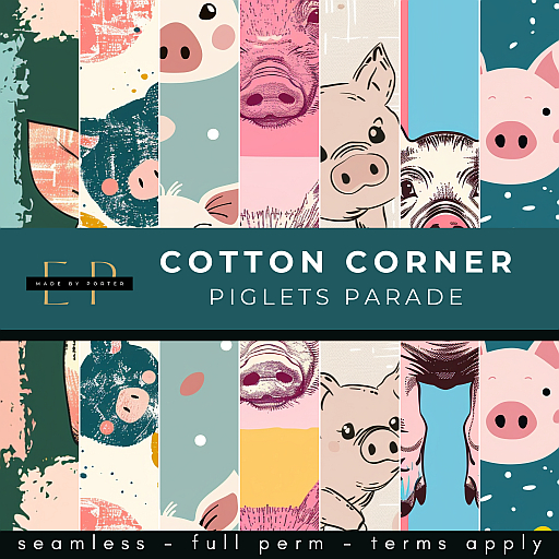 Made by Porter - Cotton Corner - Piglets Parade